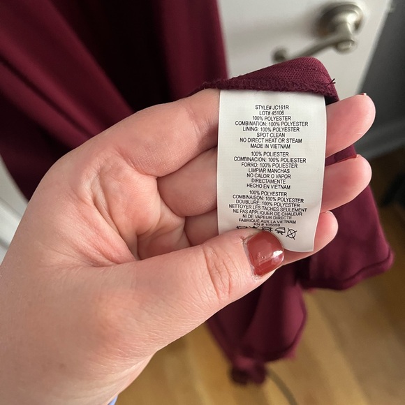 Beaded Burgundy Evening Gown - Picture 2 of 6